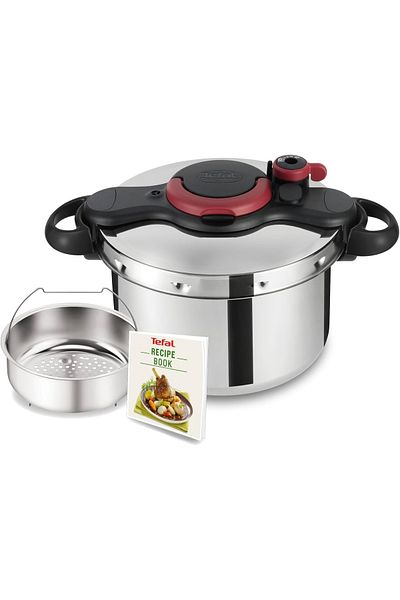 TEFAL قدر ضغط | كليبسومينوت إيزي ٦ لتر | قدر ضغط من الفولاذ المقاوم للصدأ