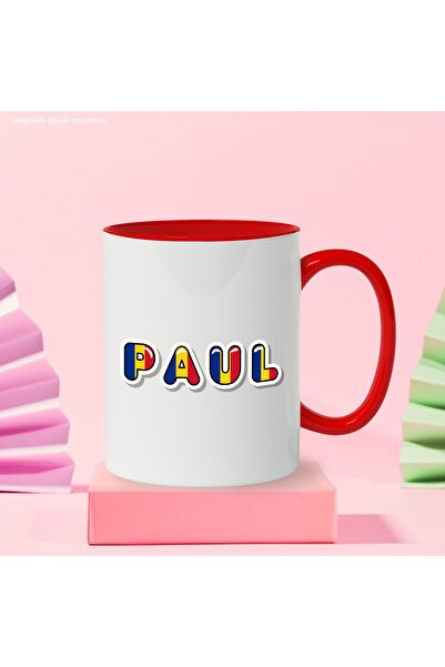 StoryGift Romania Mug With Name Paul, Romania, Supporter, Romanian Flag, Patriot, 330ml, Ceramics, With, STG.