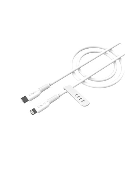 Gizmo قيزمو كيبل شحن USB-C TO LIGHTNING سيلكون أبيض