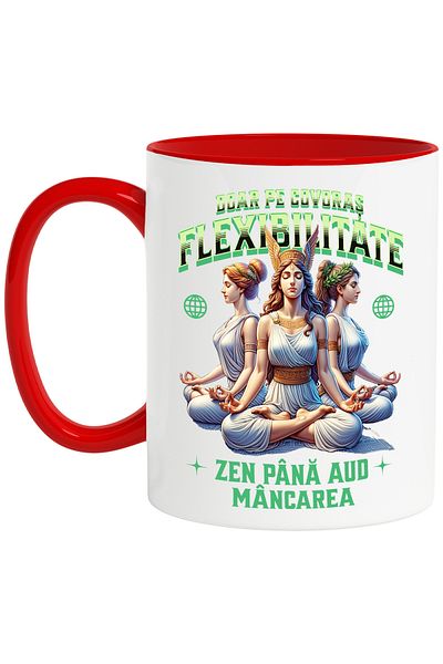 StoryGift Romania Mug only on flexible mat, zen until I hear the food, 330ml, Ceramic with Ro Handle, With, STG