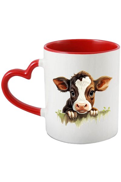 StoryGift Romania Mug with a shy calf | illustration | curious | for children | care | need, With,STG.