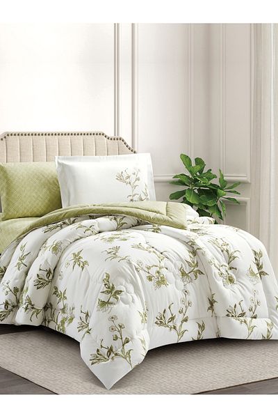 Donetella Comforter Set Single Size, 4-Pcs, 170x230 cm, Printed, All Season, Microfiber, 350 GSM