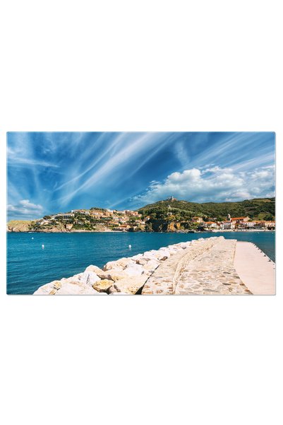 StoryGift Romania Tablou Canvas Vedere Din Port La Collioure Vacanta, Arhitec...