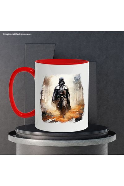 StoryGift Romania Cana Cu Darth Vader, Star Wars, Padure, Foc, Raufacator, Sf, Multicolor 330 Ml, , Cu ,stg