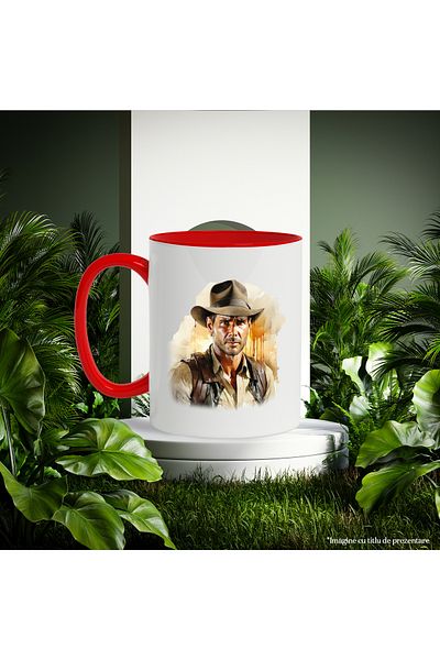 StoryGift Romania Mug With Indiana Jones, Movie, Adventure, Fictional Character, Multicolor 330 ml, Ceram, With ,STG