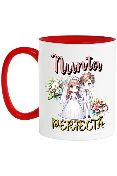 StoryGift Romania Mug Perfect Wedding, the beginning of a dream, Marriage, Love, Family, 330ml, Wax, With,STG