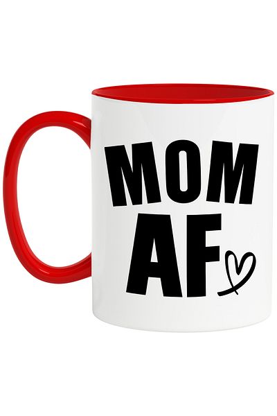 StoryGift Romania Heart mug for loved and appreciated mothers with the message "Mom af" with Handle, With, STG