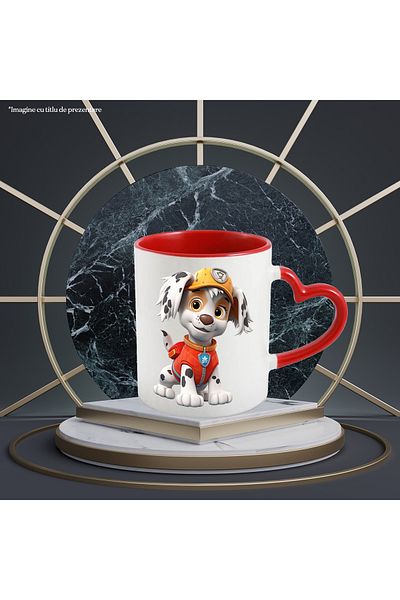 StoryGift Romania Mug with a happy puppy, illustration, rescue team, paw patrol, on, With, STG.
