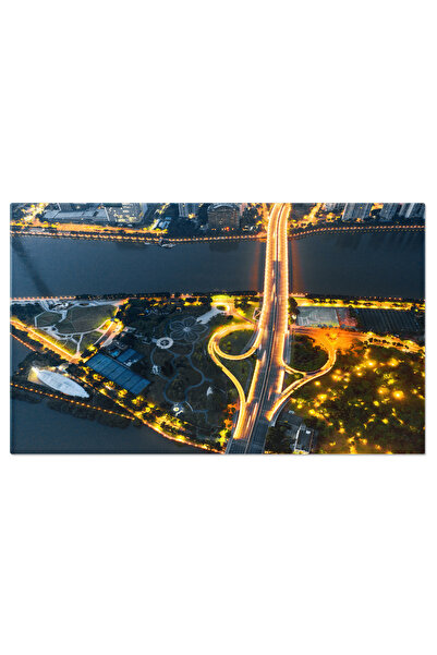 StoryGift Romania Tablou Canvas: Peisaj Urban Aerian, Turnul Canton In Contextul Orasului Vibrant, Silueta Chinei