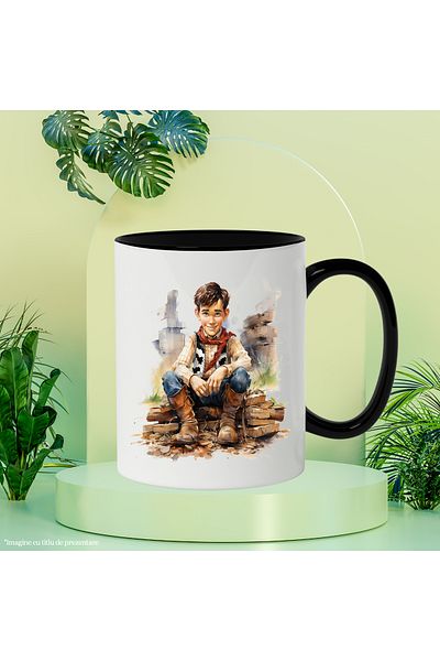 StoryGift Romania Mug With Woody, Toy Story, Cowboy, Costume, Wood, Rocks, Multicolor 330 ml, Wax, With
