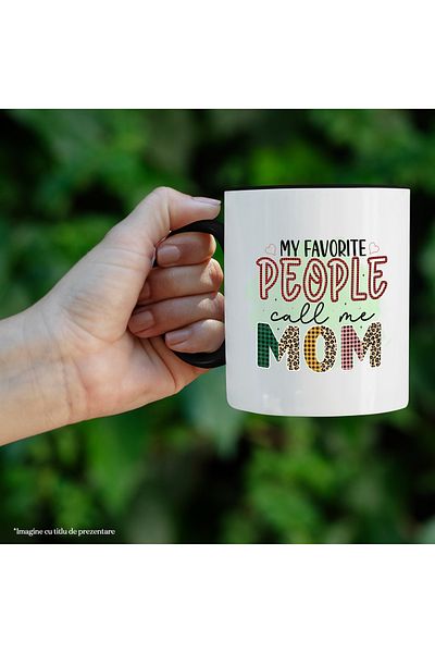 StoryGift Romania Mug with the message "My favorite people call me mom", illustration, family, relatives, people, With, STG
