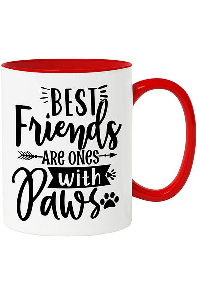 StoryGift Romania Mug with the message "The best friends are those with paws" - animals with Handle Ro, Cu, STG.