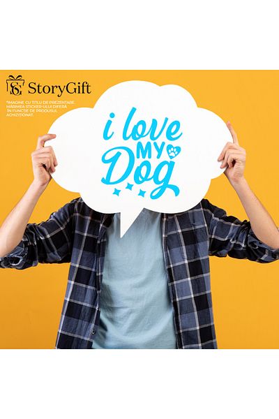 StoryGift Romania Sticker Adeziv 90CM Exterior pentru cei care isi iubesc cu adevarat cainele , Vinyl Albastru, 90 cm