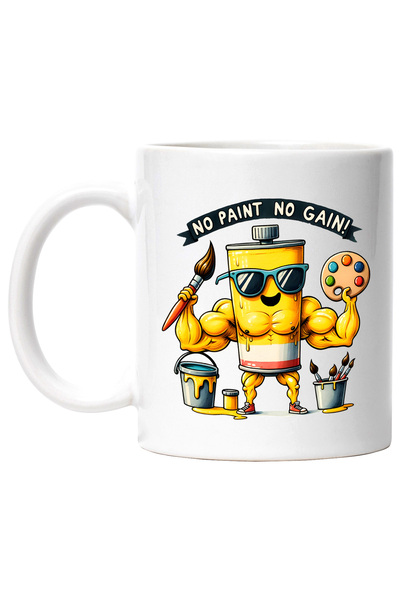 StoryGift Romania Cana cu mesajul "No paint, no gain", profesie, ilustratie, ...