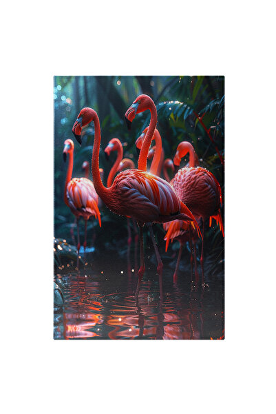 StoryGift Romania Tablou Canvas Flamingo Udați De Apa Ploii Și Roua Dimineții...