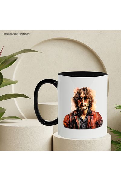 StoryGift Romania Mug With John Lennon, Singer, Celebrity, The Beatles, Multicolor 330 ml, Wax, With ,STG