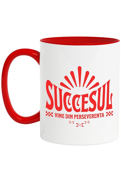 StoryGift Romania Mug with Text in Romanian IMB Success Comes from Perseverance, Motivational, Ceramics, With, STG