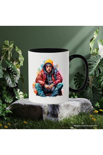 StoryGift Romania Mug With Mac Miller, Musician, Rapper, Celebrity, Multicolor 330 ml, Ceramic c, With ,STG .