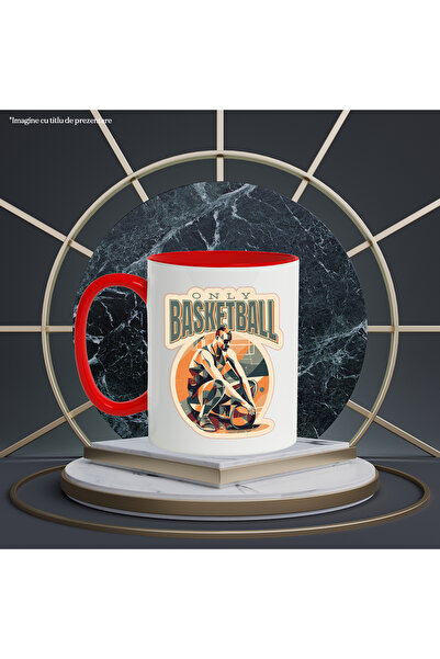 StoryGift Romania Cana Cu Mesaj In Engleza Only Basketball, Minge, Jucator, Sport, Multicolor 330 , Cu ,stg