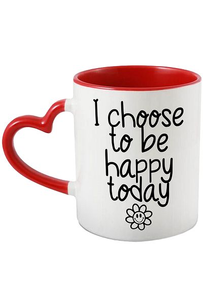 StoryGift Romania Mug with flower and the message "I choose to be happy today" - I choose to be happy, With,STG.