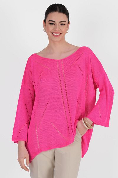Spazio Custode Perforated Knitted Loose Knitwear Beige