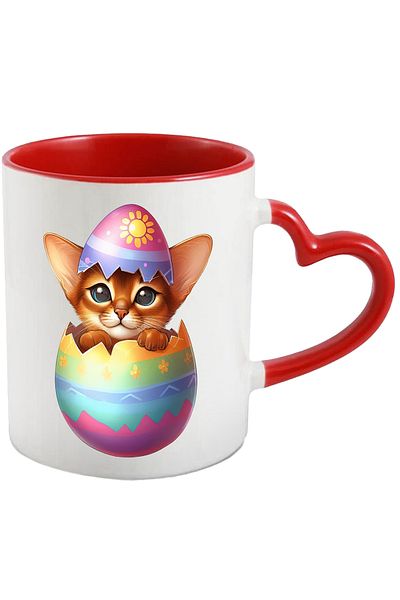 StoryGift Romania Mug with a kitten coming out of a broken egg | illustration | pet, With ,STG.