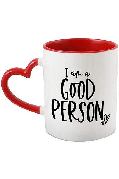StoryGift Romania Mug with the message in English "I am a good person" - I am a good person with Man, Cu, STG