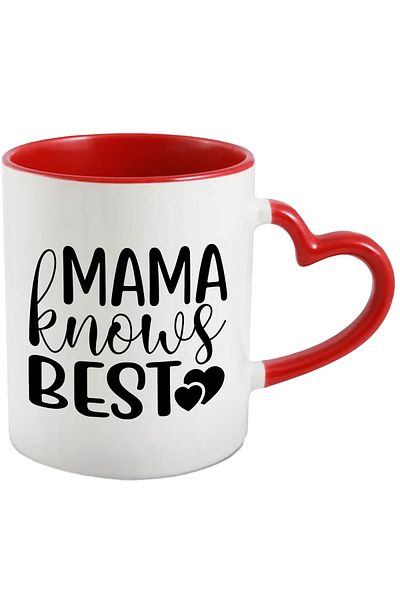 StoryGift Romania Mug with hearts and the text "Mama knows best" - mom knows best, With,STG.