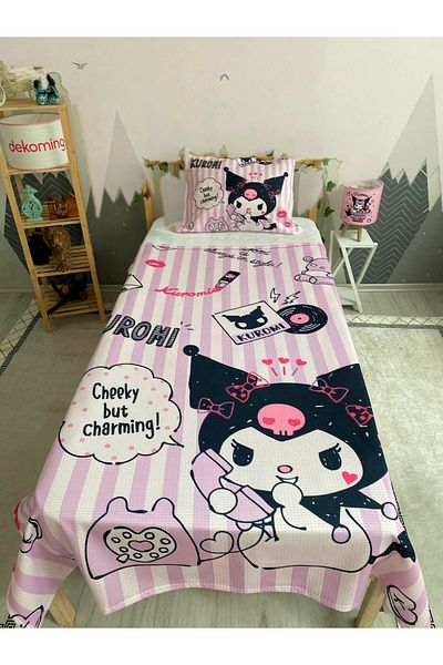 dekomingo Big Stripes Kuromi̇ Baby and Children's Room Pike Set