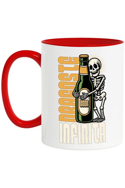 StoryGift Romania Infinite love mug, forever skeletons beer, 330ml, Ceramic with Handle, With,STG