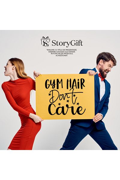 StoryGift Romania Sticker Sticker 70CM Exterior for fitness enthusiasts "Gym hair don't care" - gym no