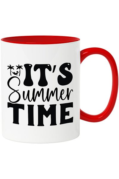 StoryGift Romania Mug for lovers of the warm season with the text "It's summer time" - it's t, Cu,STG