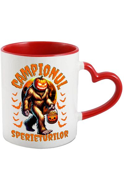 StoryGift Romania Monster Mug With Hair And Pumpkin Head Text Champion Of Scarecrows, Ceramic, With, STG