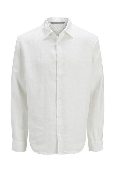 Jack & Jones Ανδρικό λευκό Jprblalawrence Linen L/s πουκάμισο Sn πουκάμισο 12273907-Brightwhi