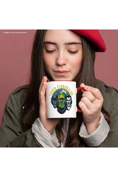 StoryGift Romania Mug The Fierce Band-Darcula, 330ml, Ceramic with Red Handle, With Red Handle STG ,STG ,STG