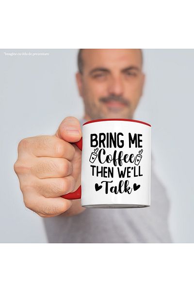 StoryGift Romania The mug for those who only have a conversation after drinking coffee with Maner Rosu, Cu Ma, STG.