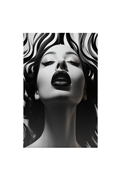 StoryGift Romania Tablou Canvas: Fotografie Cu Modele Frumoase Brunet, Alb-ne...