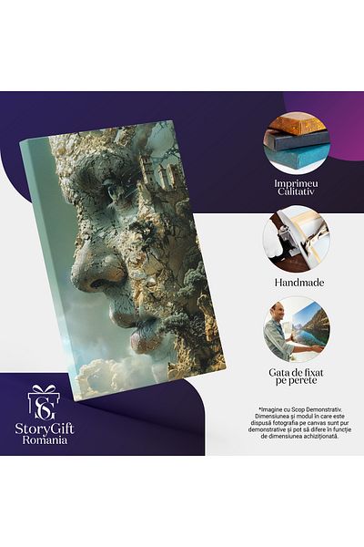 StoryGift Romania Tablou Canvas: Chipul Cetatii Un Chip Omenesc In Care Se Observa Cetatea Cu Buze Mari Pictura
