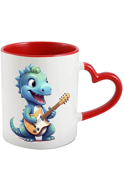 StoryGift Romania Cana cu un dinozaur albastru care canta la chitara | ilustratie | fericire | con, Cu ,STG