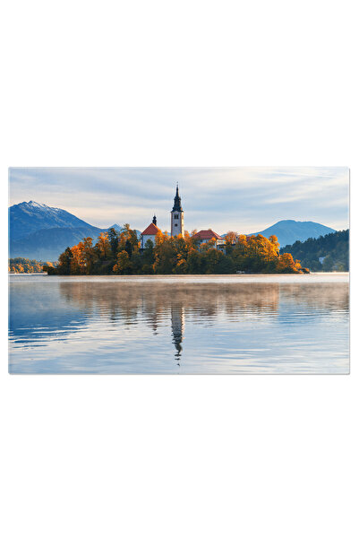 StoryGift Romania Tablou Canvas Lac Bled In Slovenia, Biserica Pe O Insula, M...