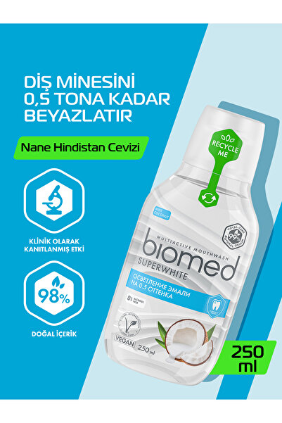 Biomed Superwhite Ağız Çalkalama Suyu 250 ml