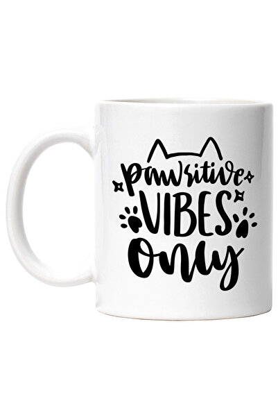 StoryGift Romania Cana cu labute si mesajul "Pawsitive vibes only" - doar vib...
