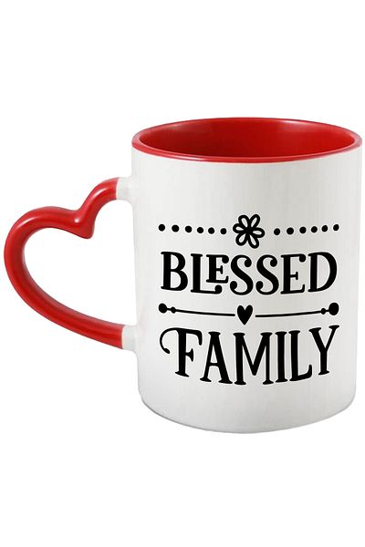 StoryGift Romania Mug with a heart for a blessed family - love, understanding, peace with M, Cu, STG.