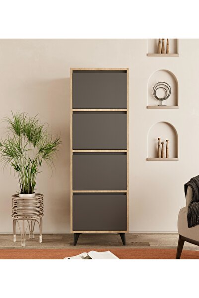 FUHO Mely Çok Amaçlı Dolap-Ekmeklik Safir Meşe-Antrasit