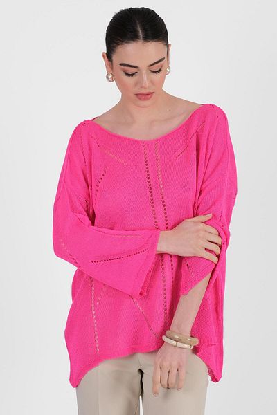 Spazio Custode Perforated Knitted Loose Knitwear Beige