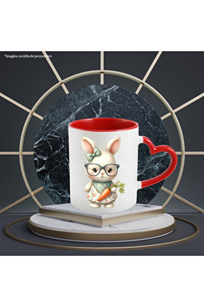 StoryGift Romania Mug with a bunny in a white dress with popcorn, illustration, carrot, tasty, oh, With