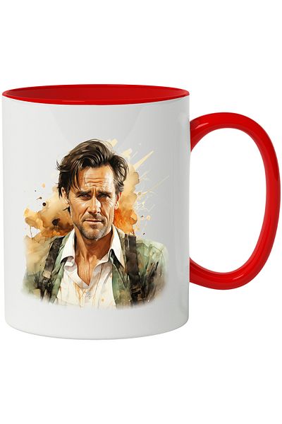 StoryGift Romania Mug With Jim Carrey, Actor, Celebrity, Movie Lovers, Multicolor 330 ml, Ce, Cu,STG