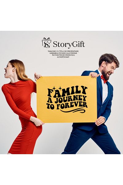 StoryGift Romania Sticker Eticheta 40CM Exterior pentru familiile fericite care reprezinta o calatorie "spre" to