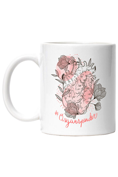 StoryGift Romania Cana Cu Mesaj In Engleza Organspender,Inima, Flori, Frunze,...