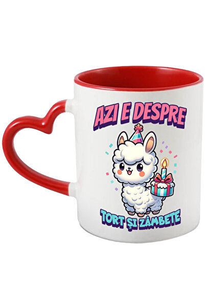 StoryGift Romania Cana Oaia cu coif vesela Azi e despre tort si zambete, zi aniversara , 330ml, Ce, Cu ,STG